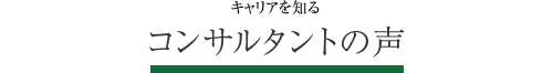 キャリアを知る コンサルタントの声